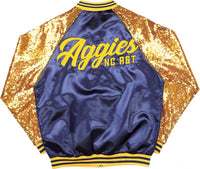 Big Boy North Carolina A&T Aggies S3 Ladies Sequins Satin Jacket [Navy Blue]
