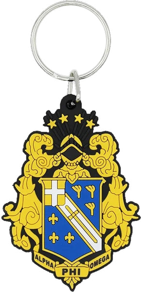 Alpha Phi Omega PVC Shield Key Chain [Gold]