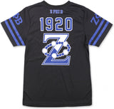 Big Boy Zeta Phi Beta Divine 9 Womens Football Jersey Tee [Black]