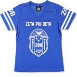 Big Boy Zeta Phi Beta Divine 9 Womens Football Jersey Tee [Royal Blue]