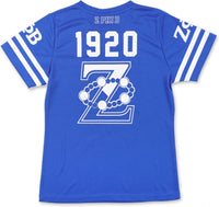 Big Boy Zeta Phi Beta Divine 9 Womens Football Jersey Tee [Royal Blue]