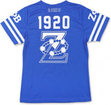 Big Boy Zeta Phi Beta Divine 9 Womens Football Jersey Tee [Royal Blue]