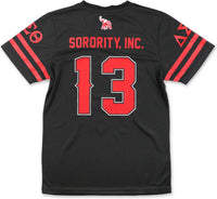Big Boy Delta Sigma Theta Divine 9 Womens Football Jersey Tee [Black]