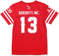Big Boy Delta Sigma Theta Divine 9 Womens Football Jersey Tee [Red]