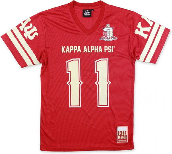 Big Boy Kappa Alpha Psi Divine 9 S2 Mens Football Jersey Tee [Crimson Red]