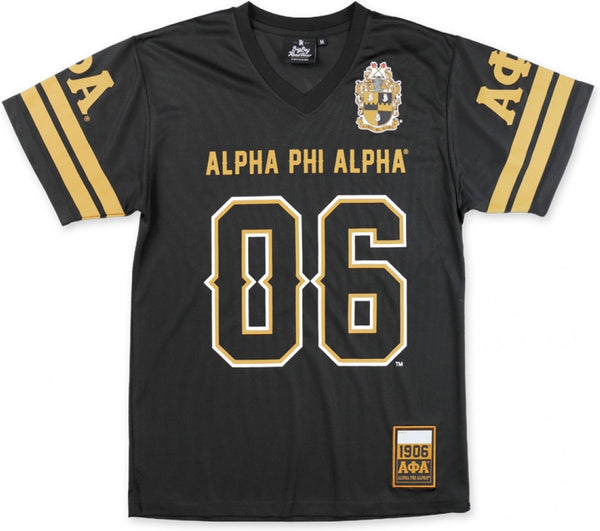Big Boy Alpha Phi Alpha Divine 9 S2 Mens Football Jersey Tee [Black]