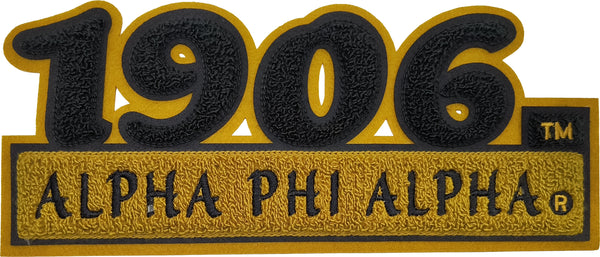 Alpha Phi Alpha 1906 Bar Design Chenille Iron-On Patch [Gold]
