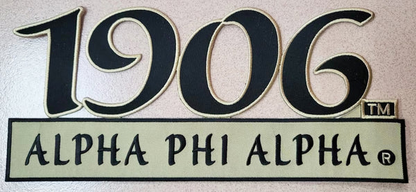 Alpha Phi Alpha 1906 Bar Design Twill Iron-On Patch [Black]