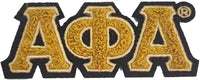 Alpha Phi Alpha Small Chenille Connected Letter Iron-On Patch [Gold]