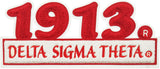 Delta Sigma Theta 1913 Bar Design Chenille Iron-On Patch [Red]