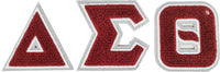 Delta Sigma Theta Glitter Chenille Letter Iron-On Patch Set [Red]