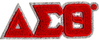 Delta Sigma Theta Small Glitter Chenille Connected Letter Iron-On Patch [Red]
