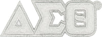 Delta Sigma Theta Small Glitter Chenille Connected Letter Iron-On Patch [White]