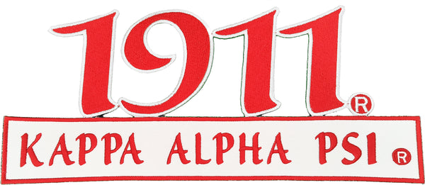 Kappa Alpha Psi 1911 Bar Design Twill Iron-On Patch [Red]