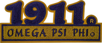 Omega Psi Phi 1911 Bar Design Chenille Iron-On Patch [Purple]