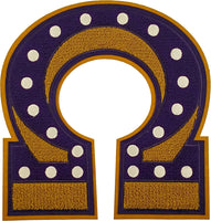 Omega Psi Phi Pearl Symbol Chenille Iron-On Patch [Purple]