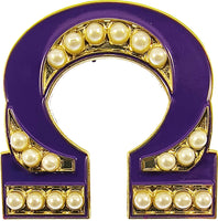 Omega Psi Phi 3D Pearl Symbol Lapel Pin [Gold - 1.5"W x 1.5"T]