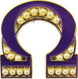 Omega Psi Phi 3D Pearl Symbol Lapel Pin [Gold - 1.5"W x 1.5"T]