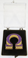 Omega Psi Phi 3D Pearl Symbol Lapel Pin [Gold - 1.5"W x 1.5"T]