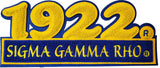 Sigma Gamma Rho 1922 Bar Design Chenille Iron-On Patch [Gold]