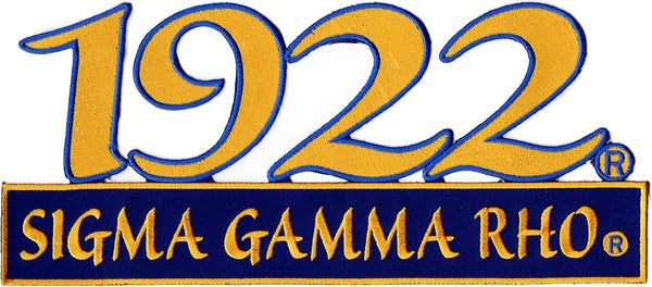 Sigma Gamma Rho 1922 Bar Design Twill Iron-On Patch [Gold]