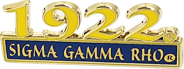 Sigma Gamma Rho 1922 Bar Design Lapel Pin [Gold]