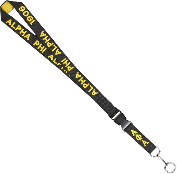 Alpha Phi Alpha Break Away Woven Lanyard [Black]