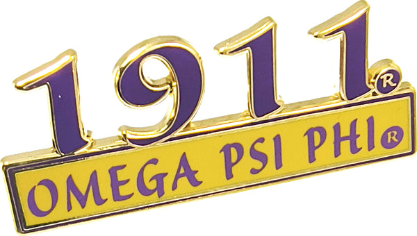 Omega Psi Phi 1911 Bar Design Lapel Pin [Gold]
