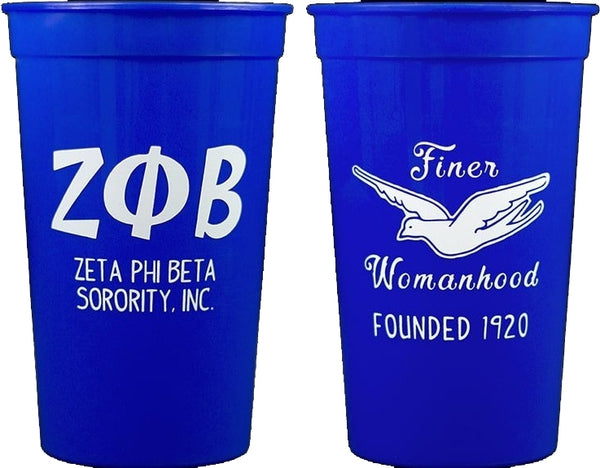 Zeta Phi Beta Plastic Stadium Cups [Blue]