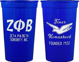 Zeta Phi Beta Plastic Stadium Cups [Blue - 22 oz. - 10 Per Pack]