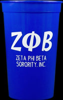 Zeta Phi Beta Plastic Stadium Cups [Blue - 22 oz. - 10 Per Pack]
