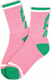 Big Boy Alpha Kappa Alpha Divine 9 S4 Womens Athletic Socks [Pink]