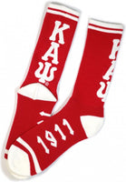 Big Boy Kappa Alpha Psi Divine 9 S4 Mens Athletic Socks [Crimson Red]