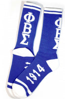 Big Boy Phi Beta Sigma Divine 9 S4 Mens Athletic Socks [Royal Blue]