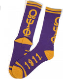 Big Boy Omega Psi Phi Divine 9 S4 Mens Athletic Socks [Purple]