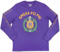 Big Boy Omega Psi Phi Divine 9 S2 Long Sleeve Mens Tee [Purple]