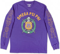 Big Boy Omega Psi Phi Divine 9 S2 Long Sleeve Mens Tee [Purple]