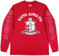 Big Boy Kappa Alpha Psi Divine 9 S2 Long Sleeve Mens Tee [Crimson Red]