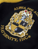 Big Boy Alpha Phi Alpha Divine 9 S5 Light Weight Mens Cardigan [Black]