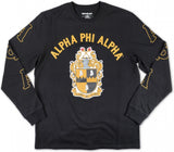 Big Boy Alpha Phi Alpha Divine 9 S2 Long Sleeve Mens Tee [Black]