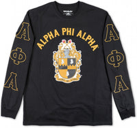 Big Boy Alpha Phi Alpha Divine 9 S2 Long Sleeve Mens Tee [Black]