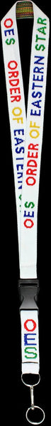 Eastern Star Break Away Woven Lanyard [White]
