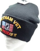 Vietnam Veteran POW MIA Mens Cuffed Beanie Cap [Black]