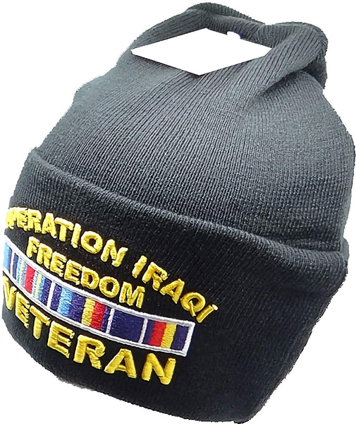 Operation Iraqi Freedom Mens Cuffed Beanie Cap [Black]