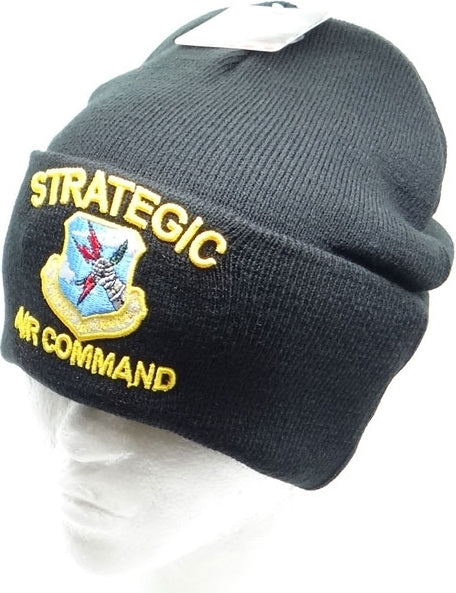 Strategic Air Command Mens Cuffed Beanie Cap [Black]
