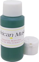 African Musk Scented Body Oil Fragrance [Green - 1 oz. - HDPE Plastic - Flip Cap]
