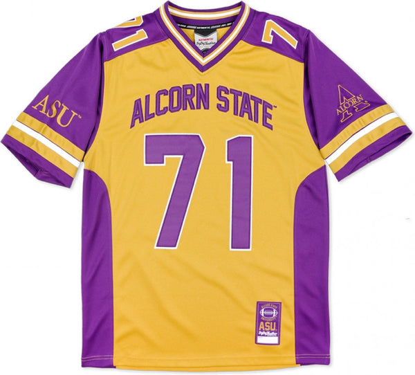 Big Boy Alcorn State Braves S13 Mens Football Jersey [Gold]