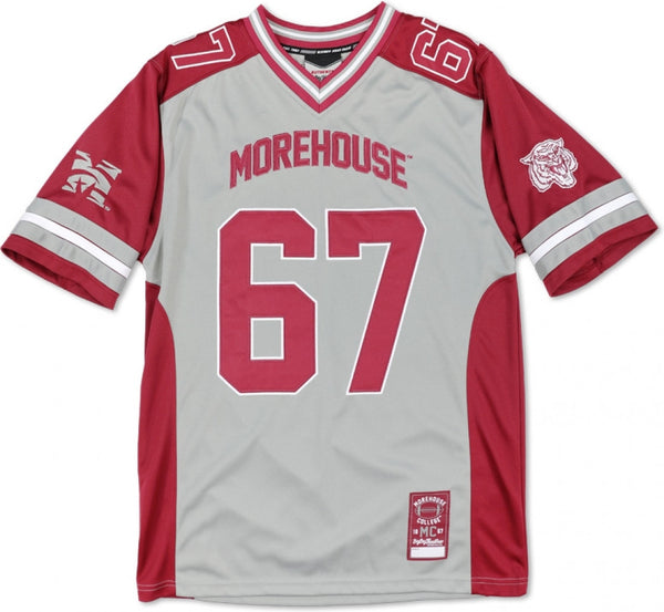 Big Boy Morehouse Maroon Tigers S13 Mens Football Jersey [Grey]