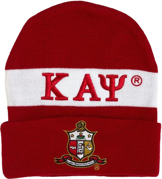 Kappa Alpha Psi Embroidered Knit Beanie [Red]
