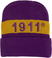 Omega Psi Phi Embroidered Knit Beanie [Purple]